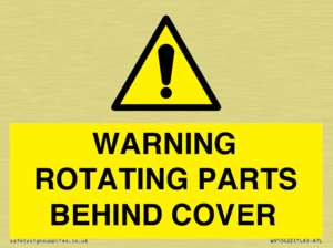WARNING ROTATING PARTS BEHIND COVER